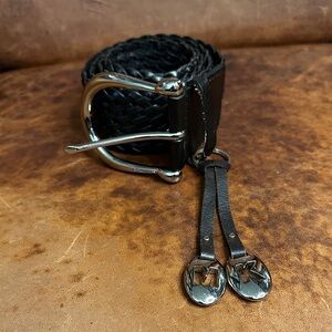 Michael Kors Black Braided Leather Belt Women’s Large